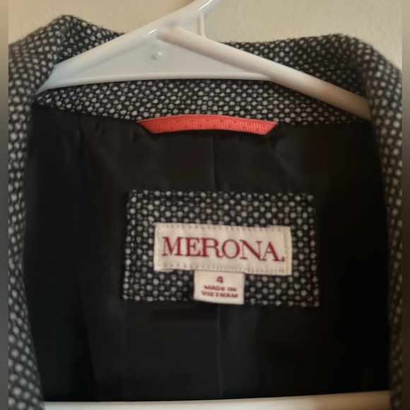 Merona tweed gray blazer size 4 - Picture 2 of 5